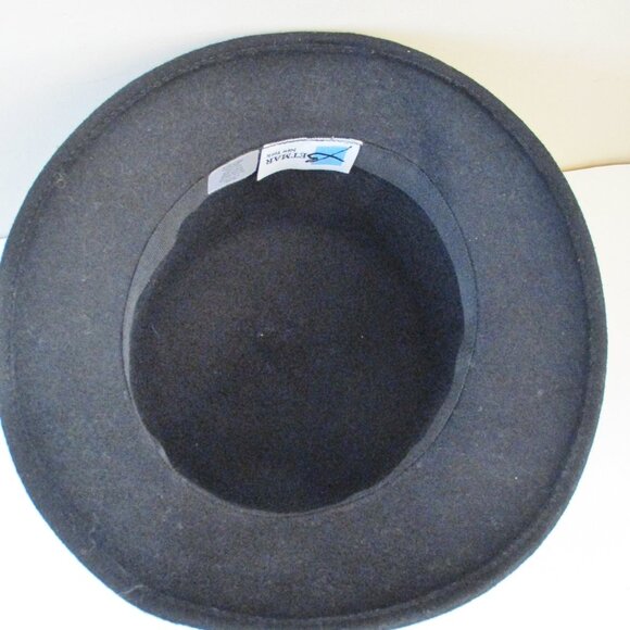 Betmar Women's 100% Wool Cloche Hat, Black, Double Ring Detail On Hat Band, OS - Picture 8 of 12